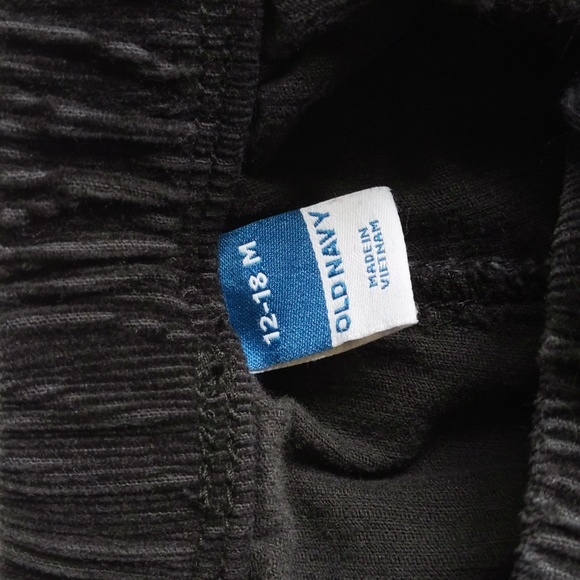 old navy black corduroy jogger pants 12-18 months baby - Picture 4 of 5